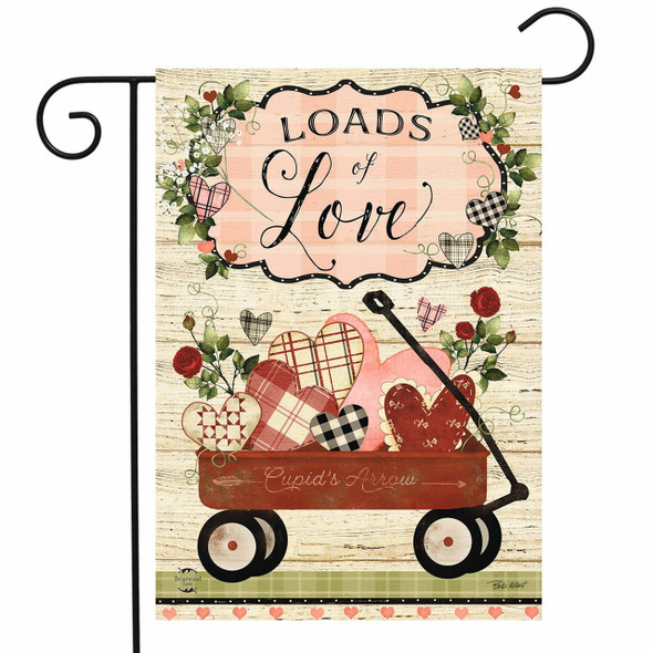Loads of Love Wagon Garden Flag