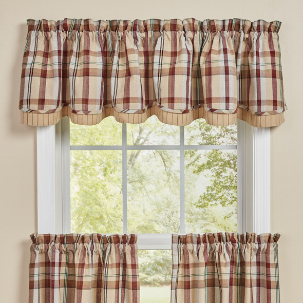 GAMEKEEPER PLAID LINED LAYERED VALANCE 72X16