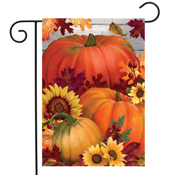 AUTUMN PUMPKIN TRIO GARDEN FLAG