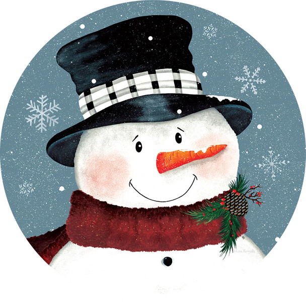 BLACK AND WHITE SNOWMAN ACCENT MAGNET