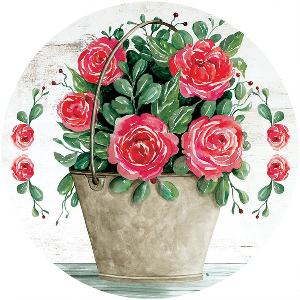 ROSE BUCKET ACCENT MAGNET