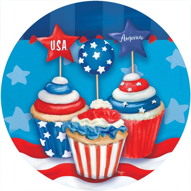 PATRIOTIC CUPCAKES ACCENT MAGNET