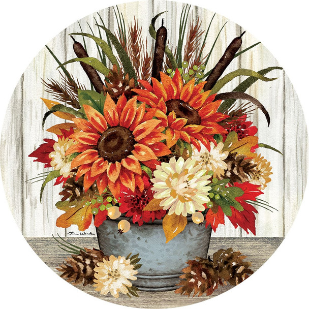 SUNFLOWERS AND CATTAILS ACCENT MAGNET