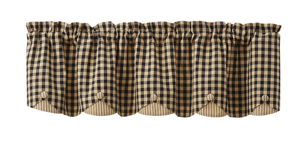 Berry Gingham Lined Scallop Valance - Size - 58" x 15"