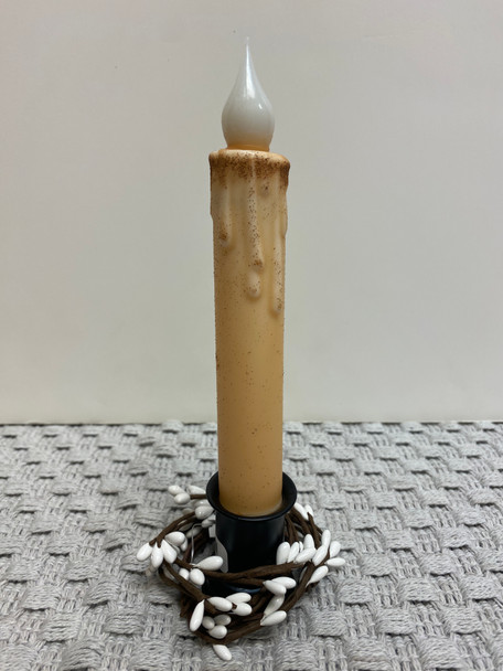 CREAM 7" LED TAPER TIMER CANDLE