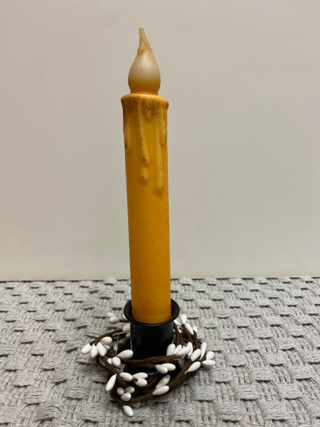 MUSTARD 7" LED TAPER TIMER CANDLE