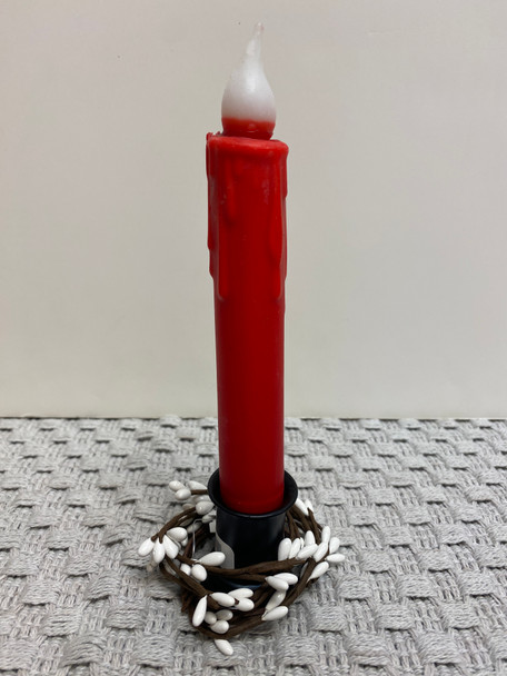 RED 7" LED TAPER TIMER CANDLE