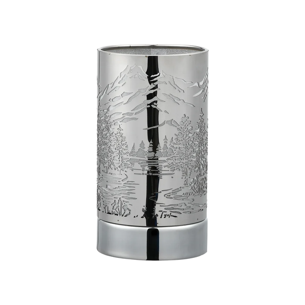 SILVER MOUNTAIN SCENE TOUCH LAMP W/ TART MELTER/OIL DIFFUSER