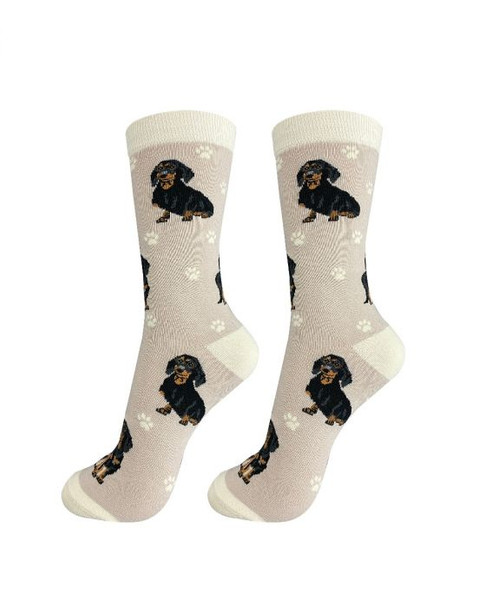 DACHSHUND BLACK SOCKS FULL BODY DOG