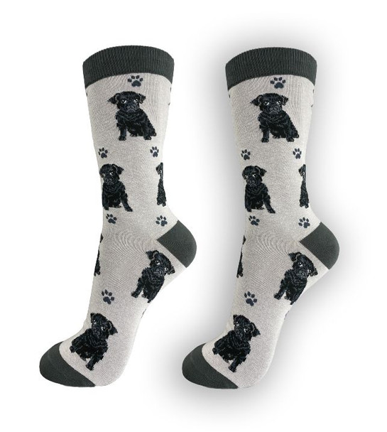 PUG BLACK SOCKS FULL BODY DOG