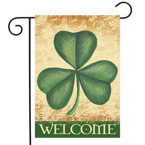 SHAMROCK WELCOME GARDEN FLAG