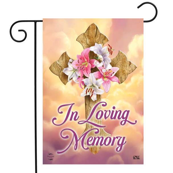 IN LOVING MEMORY CROSS GARDEN FLAG