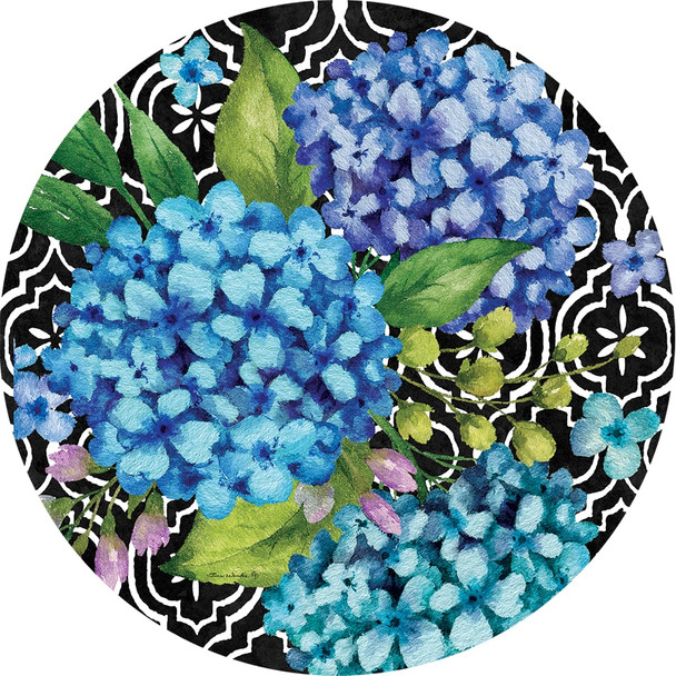 HYDRANGEAS ON BLACK ACCENT MAGNET