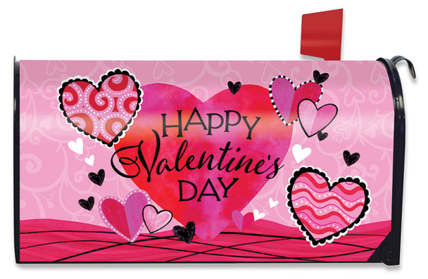 PATTERNED VALENTINES HEARTS MAILBOX COVER