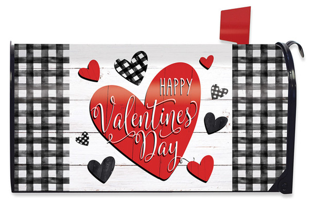 CHECKERED VALENTINE MAILBOX COVER