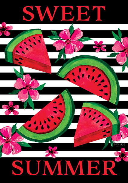 WATERMELON STRIPES GARDEN FLAG