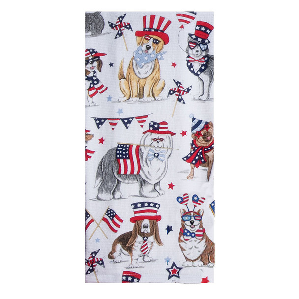 PATRIOTIC DOGS DUAL PURPOSE TOWEL