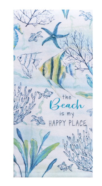 GREAT BLUE SEA HAPPY PLACE DUAL PURPOSE TERRY TOWEL