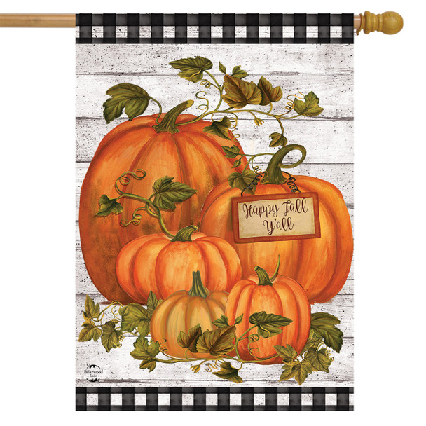 Happy Fall Y'all Pumpkins House Flag