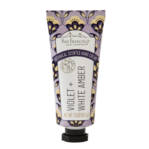 BOTANICAL VIOLET & WHITE AMBER SCENTED HAND CREAM