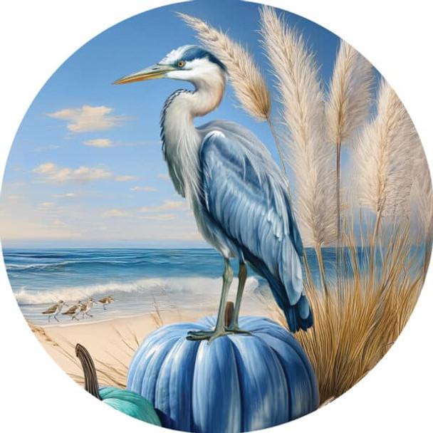 BLUE HERON PUMPKIN ACCENT MAGNET