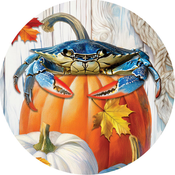 BLUE CRAB PUMPKIN ACCENT MAGNET