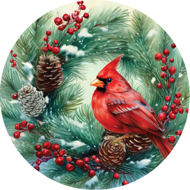 CARDINAL WREATH ACCENT MAGNET 5722MG