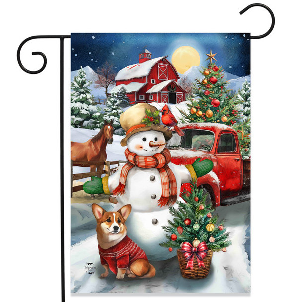 COUNTRY SNOW DAY GARDEN FLAG