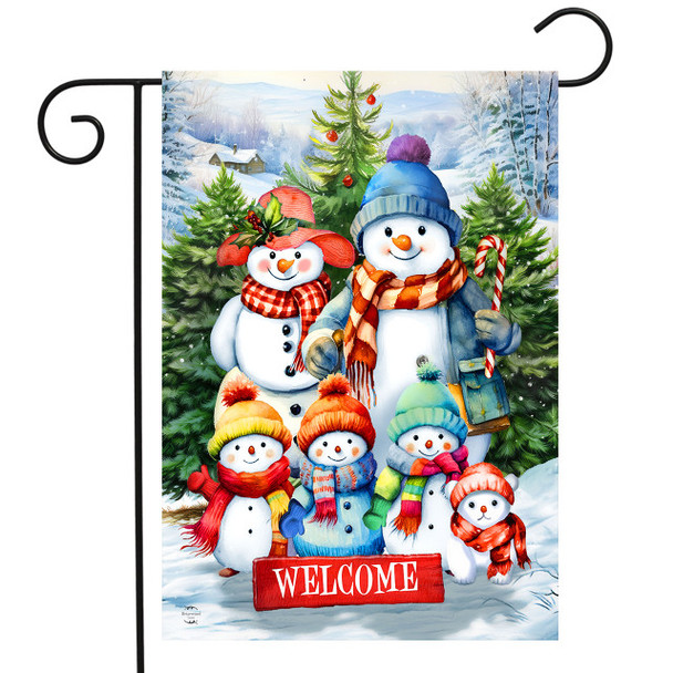 SNOW FAMILY GARDEN FLAG