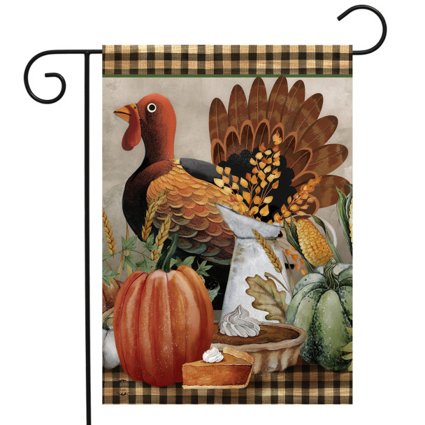 PRIMITIVE THANKSGIVING GARDEN FLAG