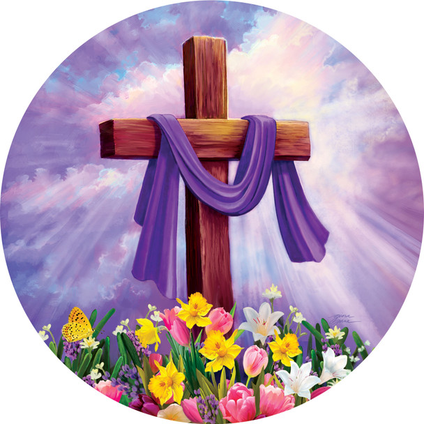 CROSS AND FLOWERS ACCENT MAGNET 153053-5812MG