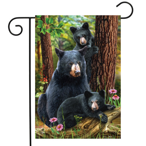 BLACK BEAR FAMILY NATURE GARDEN FLAG 151190-G01798