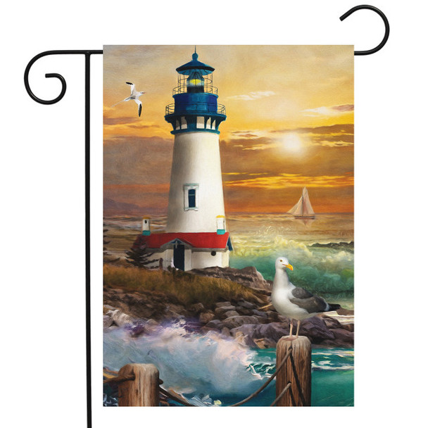 SUNSET LIGHTHOUSE GARDEN FLAG 104306-G01207