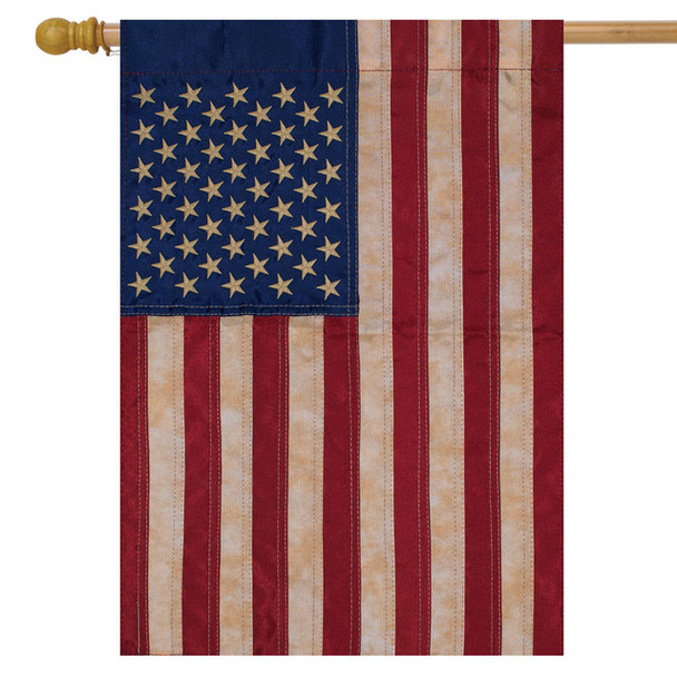 EMBROIDERED TEA DYED FLAG HOUSE FLAG
