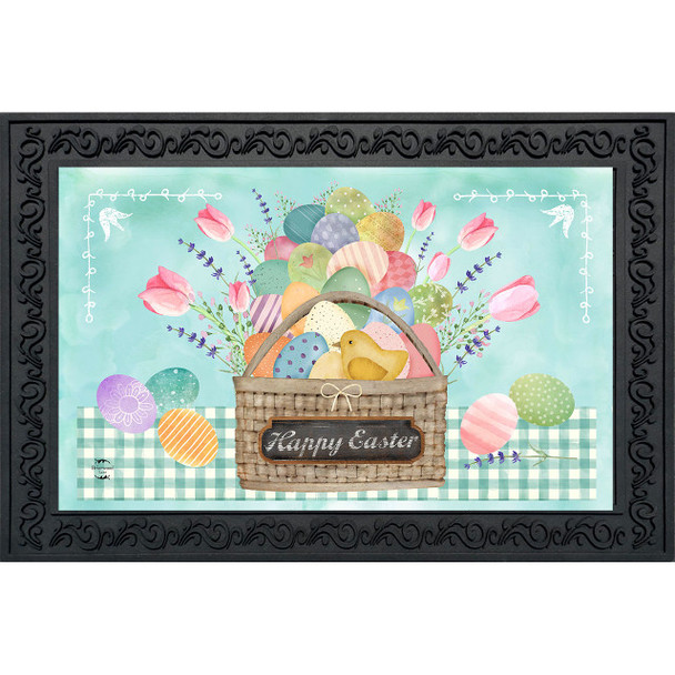 COLORFUL EASTER BASKET DOORMAT