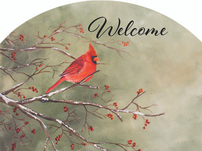 CARDINAL SNOWSTORM LARGE SLIDER PLAQUE