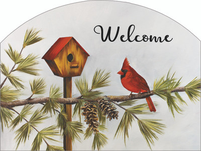  CARDINAL PINECONES LARGE SLIDER PLAQUE
