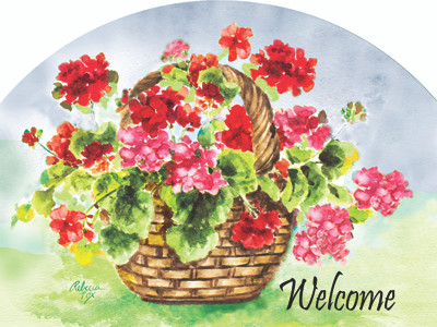 CAROL (GERANIUMS BASKET) LARGE SLIDER PLAQUE