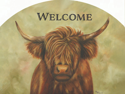 HIGHLAND COW LARGE SLIDER PLAQUE