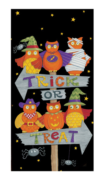 TRICK OR TREAT OWLS DUAL PURPOSE TERRY TOWEL