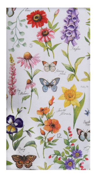 GARDEN WALK FLORAL TOSS DUAL PURPOSE TERRY TOWEL
