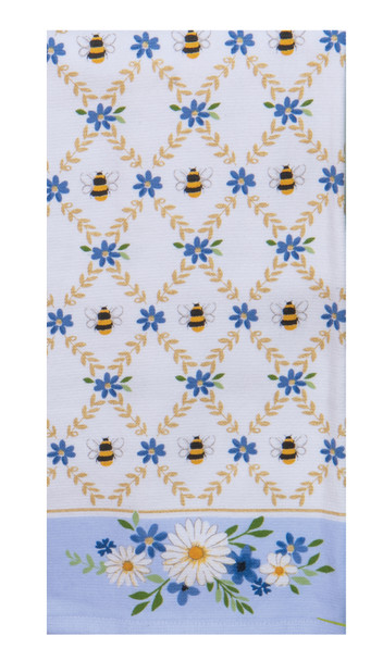 BLUE BEE LATTICE DUAL PURPOSE TERRY TOWEL