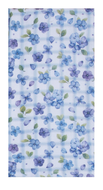  WHISPERS OF BLUE FLORAL PLAID DUAL PURPOSE TOWEL