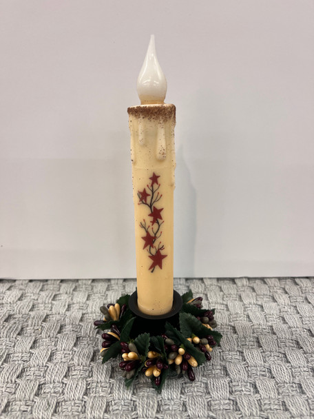 7" TIMER TAPER 5 RED STARS WITH GARLAND
