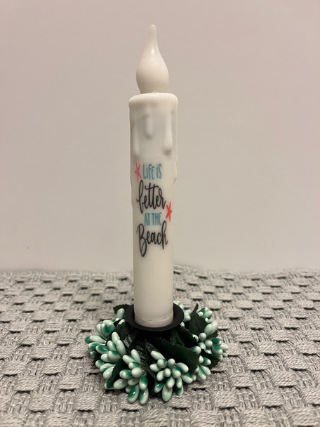 7" TIMER TAPER CANDLE LIFE IS BETTER AT THE BEACH