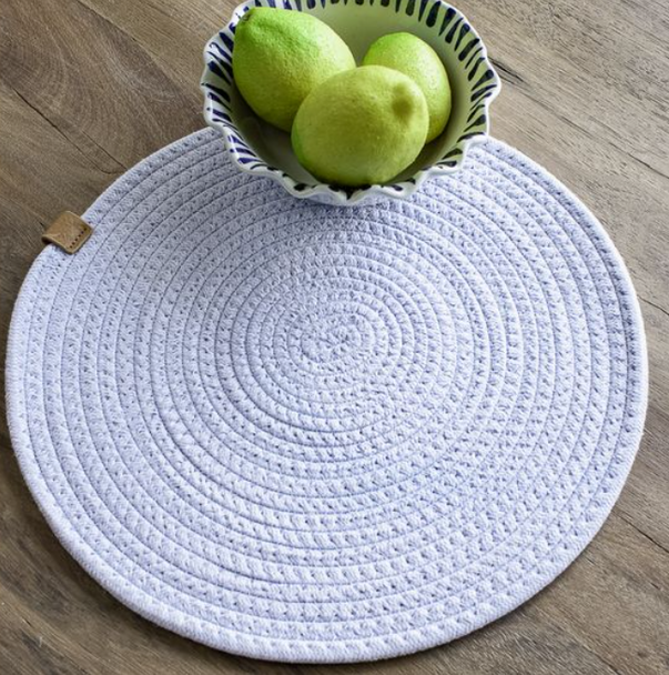 13" CLOUD BLUE ROUND PLACEMAT