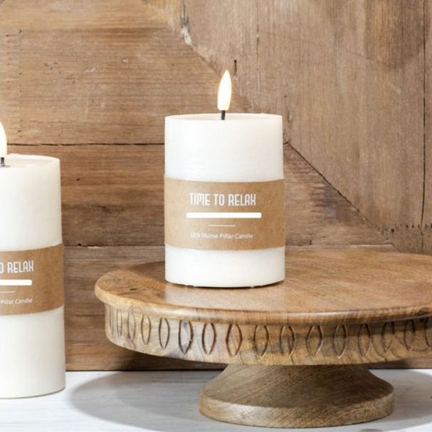 4" IVORY LED PILLAR CANDLE