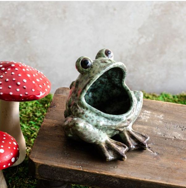 OPEN MOUTH FROG PLANTER