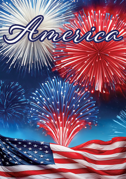 AMERICAN FIREWORKS GARDEN FLAG
