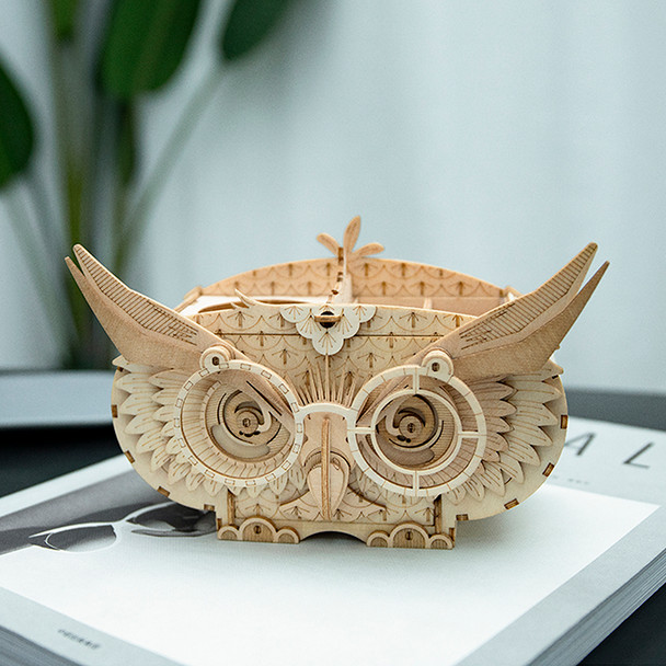 3D WOODEN PUZZLE-OWL STORAGE BOX